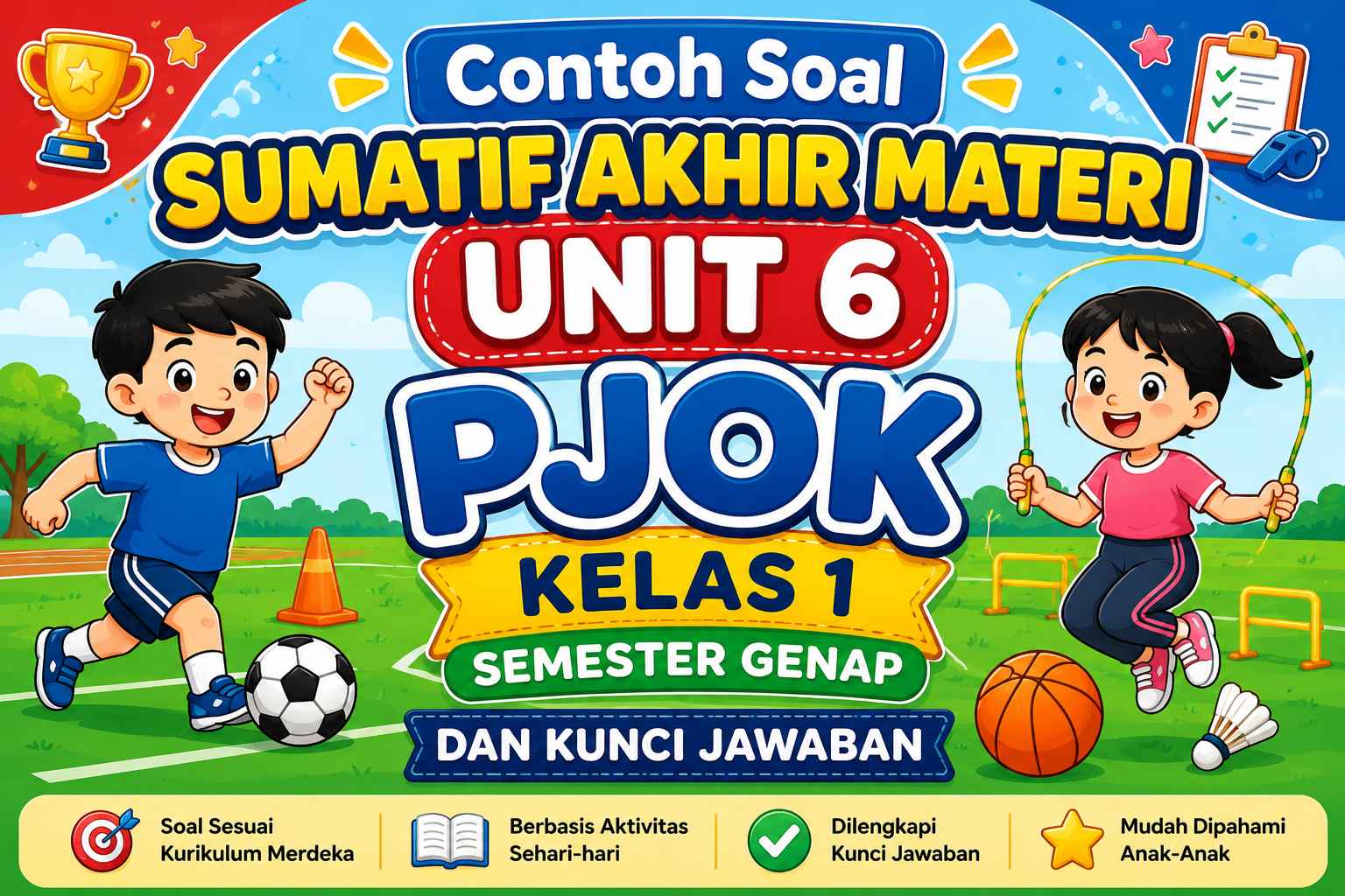 contoh soal sumatif Unit 5 dan 6 PJOK kelas 4