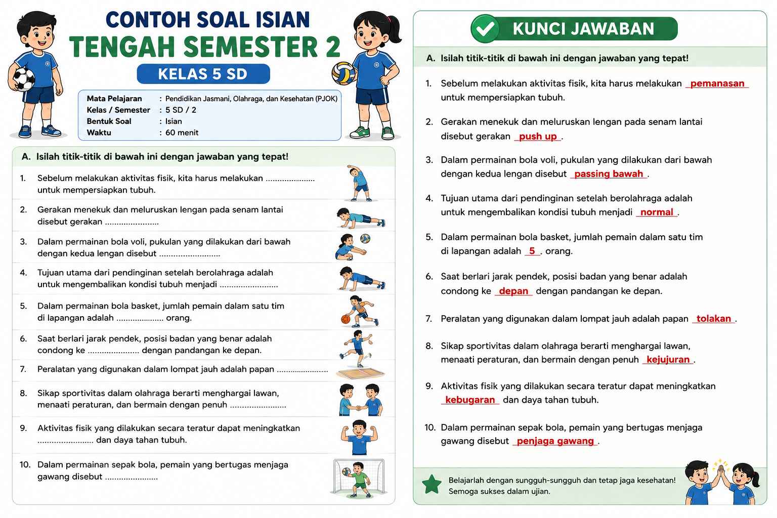 Contoh Soal Tengah Semester 2 Kelas 3 SD dan Kunci Jawaban