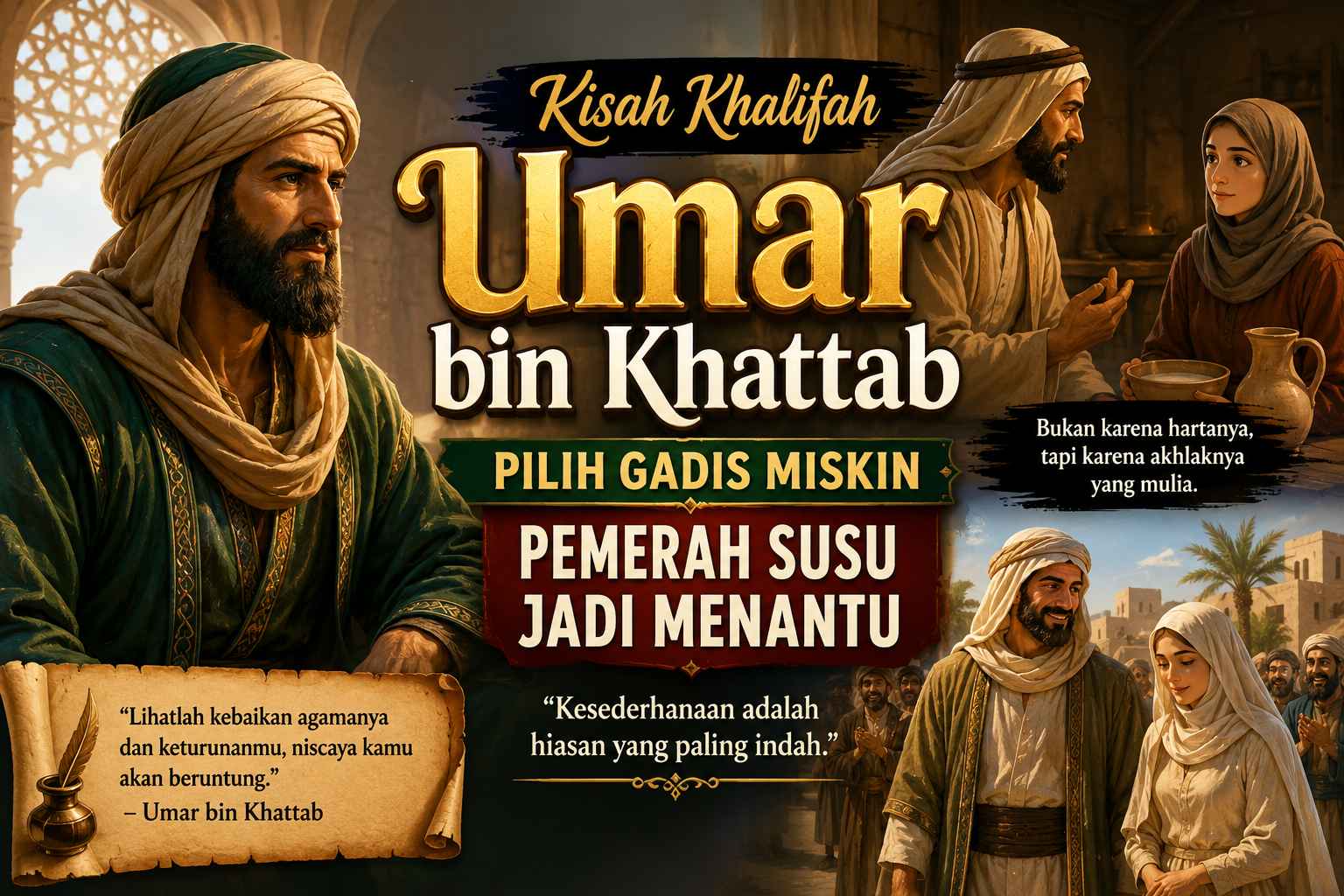 Kisah Khalifah Umar bin Khattab Pilih Gadis Miskin Pemerah Susu Jadi Menantu