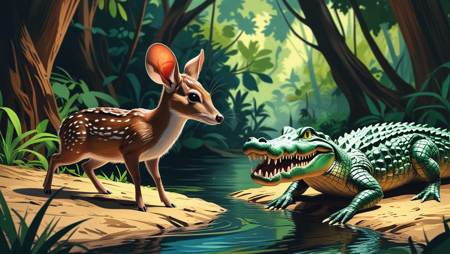 Cerita Fabel Kancil dan Buaya Singkat 6 Cerita Fabel Kancil dan Buaya Singkat