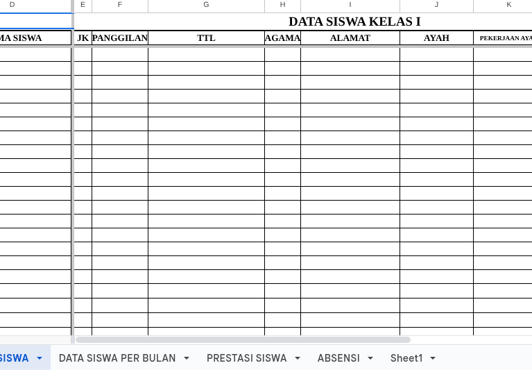 Download Daftar Hadir Kelas Kurikulum Merdeka 2025