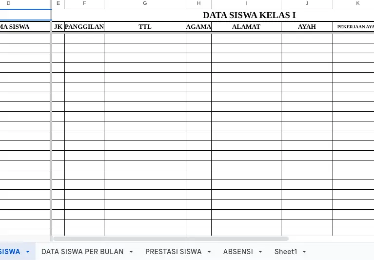 Download Daftar Hadir Kelas Kurikulum Merdeka 2025
