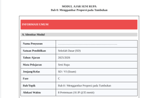 Modul Ajar Seni Rupa SD Kelas 6 Bab 8 Menggambar Proporsi pada Tumbuhan