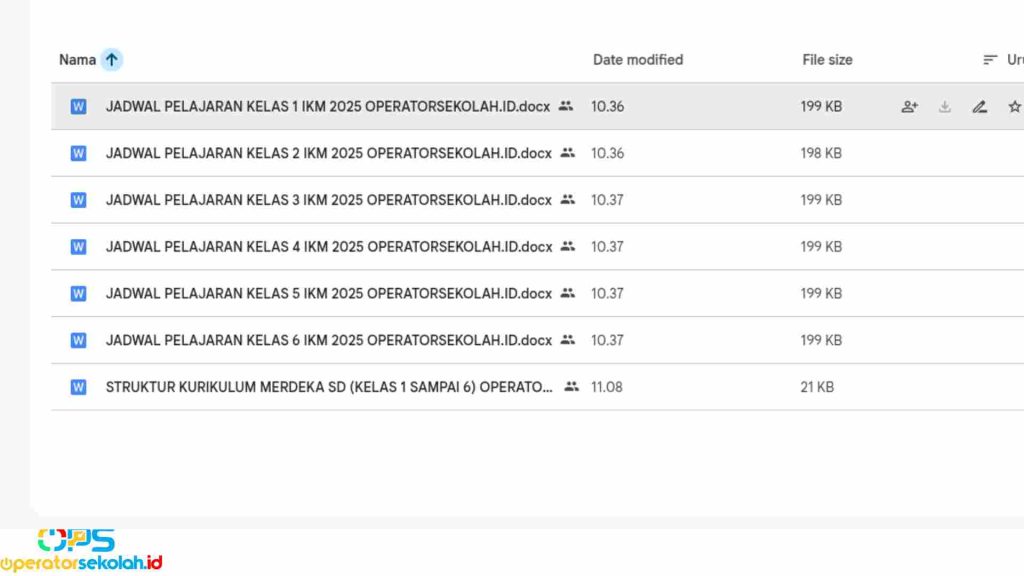 Download Jadwal SD Kurikulum Merdeka Tahun 2025/2026 Semester 1 dan 2