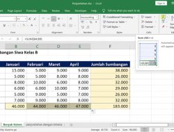 Rumus Excel Penjumlahan ke Samping