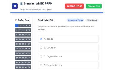 50 Latihan Soal PPPK Tenaga Teknis Satpol PP