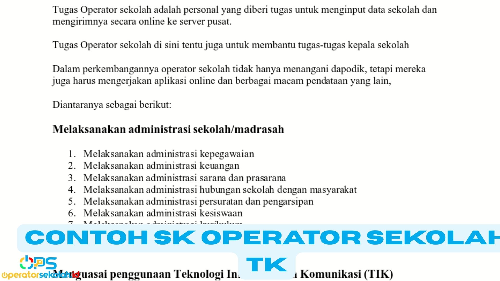 Operator Sekolah dan Tugasnya 1 Operator Sekolah dan Tugasnya