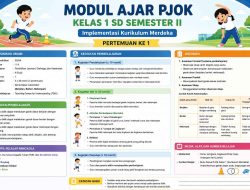 Modul Ajar PJOK Kelas 1 SD Semester II Implementasi Kurikulum Merdeka Pertemuan ke 1