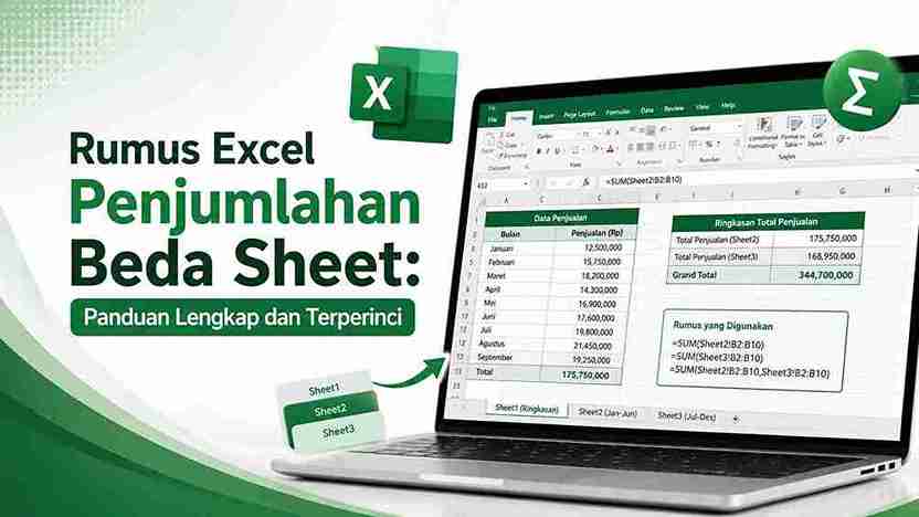 Rumus Excel Penjumlahan Beda Sheet