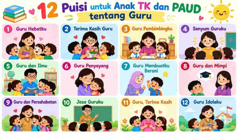 12 Puisi untuk Anak TK dan PAUD tentang Guru