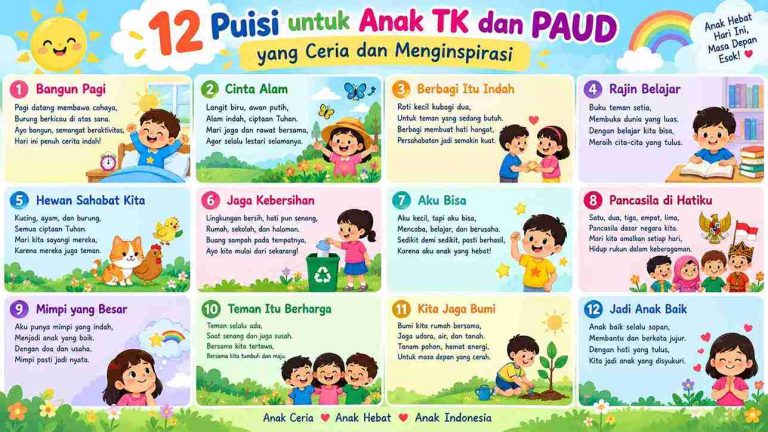 12 Puisi untuk Anak TK dan PAUD yang Ceria dan Menginspirasi