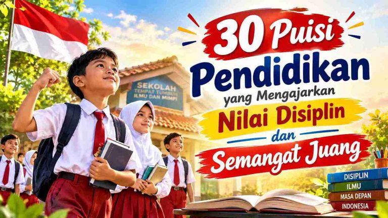 30 Puisi Pendidikan yang Mengajarkan Nilai Disiplin dan Semangat Juang