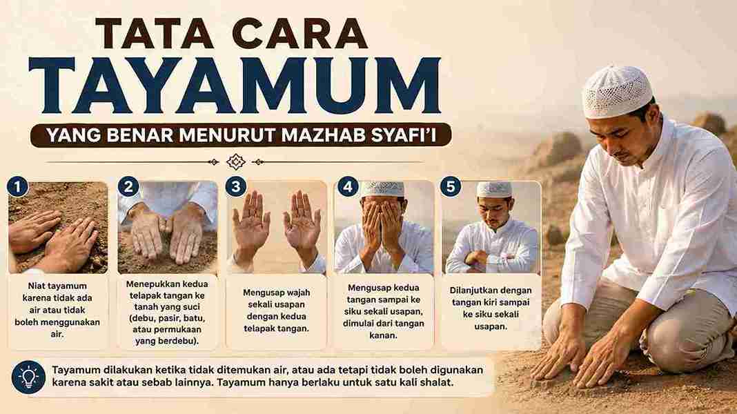 Tata Cara Tayamum yang Benar Menurut Mazhab Syafi’i