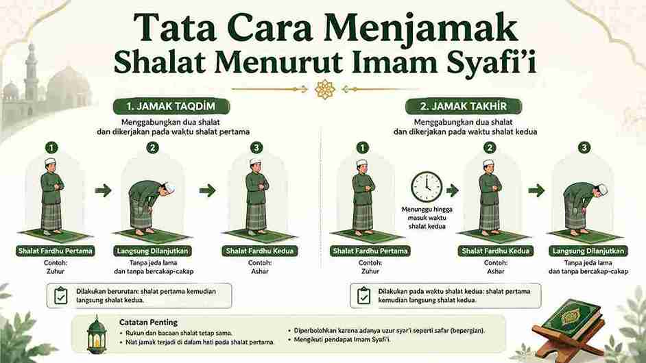 Tata Cara Menjamak Shalat Menurut Imam Syafi’i