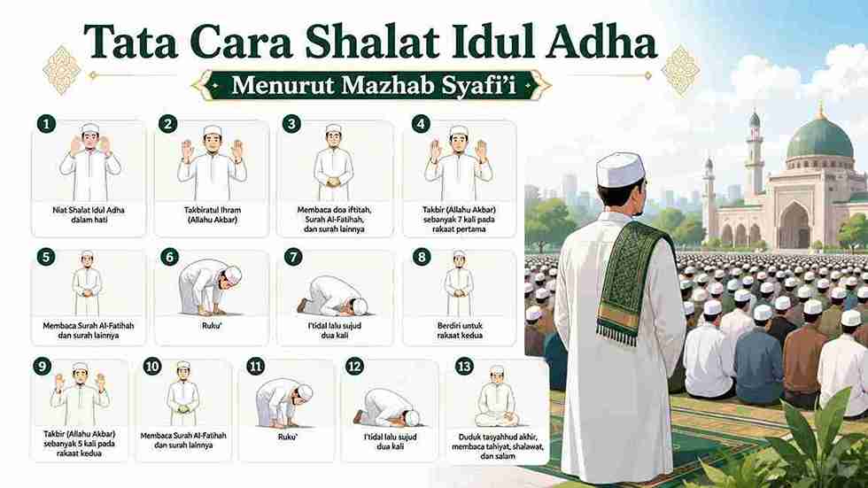 Tata Cara Shalat Idul Adha Menurut Mazhab Syafi’i