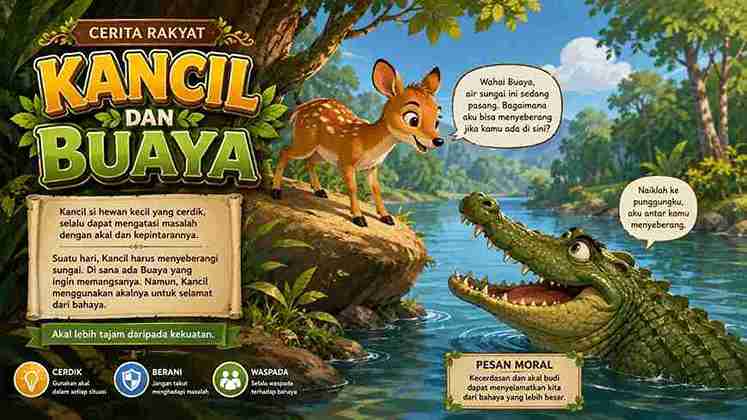 Kancil dan Buaya Cerita Rakyat
