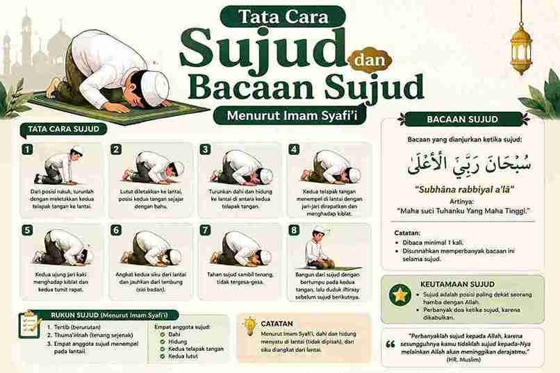Tata Cara Sujud dan Bacaan Sujud Menurut Imam Syafi’i 2 Tata Cara Sujud dan Bacaan Sujud Menurut Imam Syafi’i