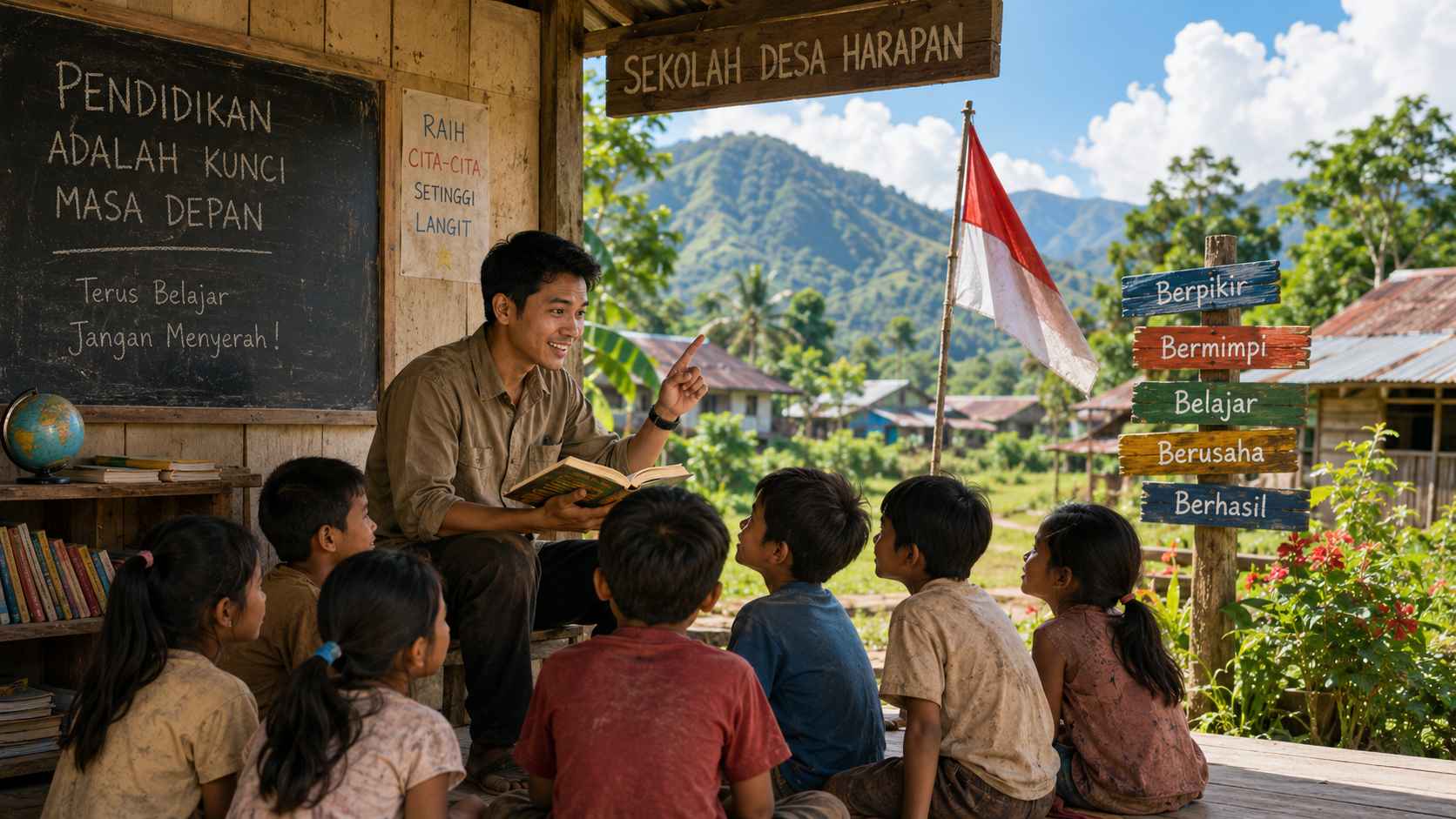 Kisah Guru di Desa Terpencil yang Menginspirasi Anak Negeri