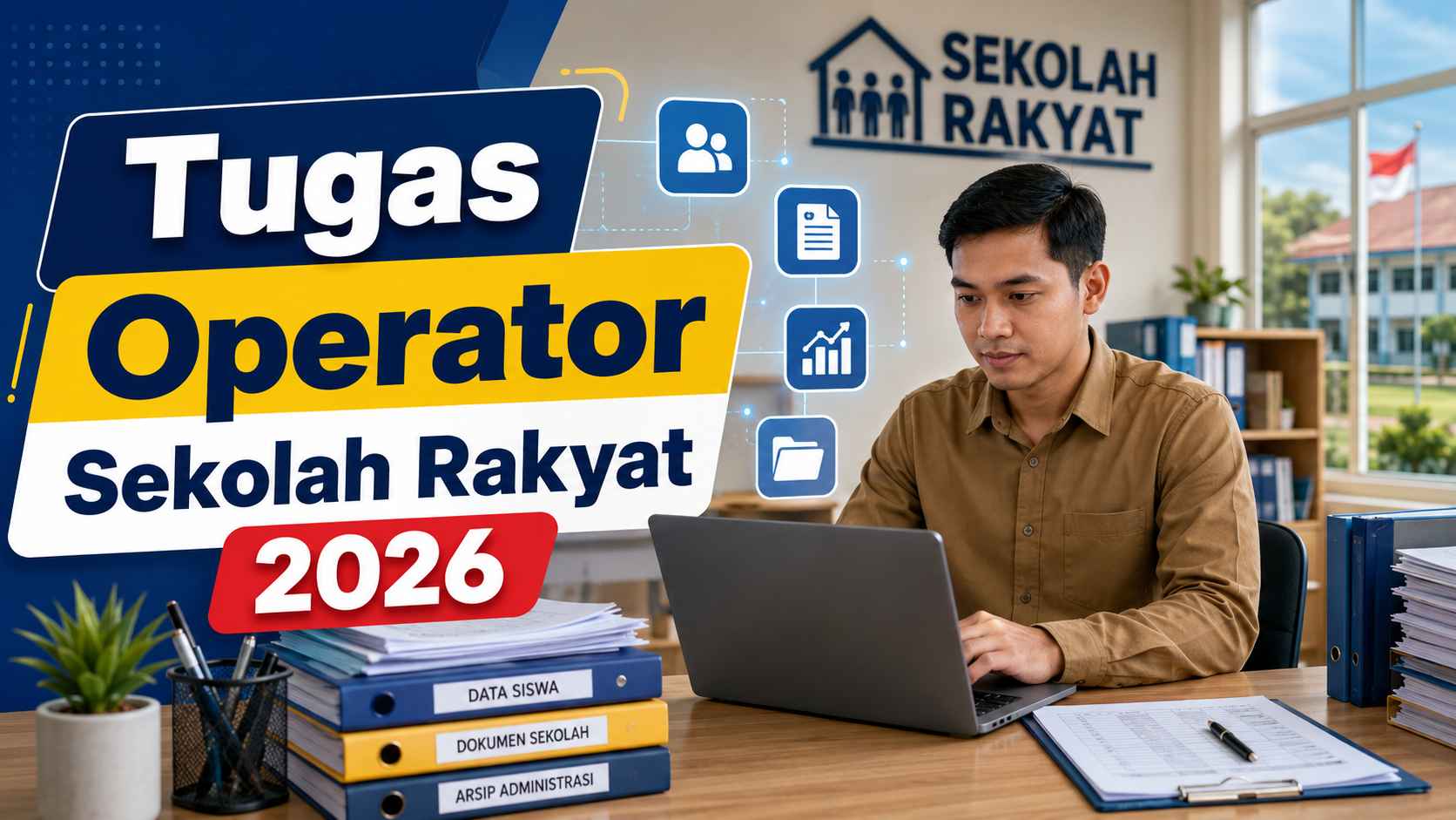 Operator Sekolah Rakyat memeriksa data peserta didik