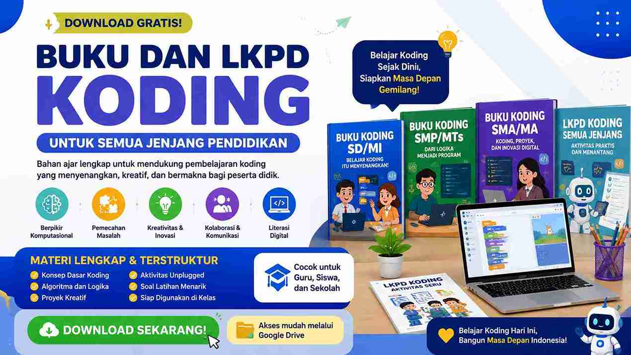 Download Buku dan LKPD Koding Terbaru untuk Semua Jenjang Pendidikan