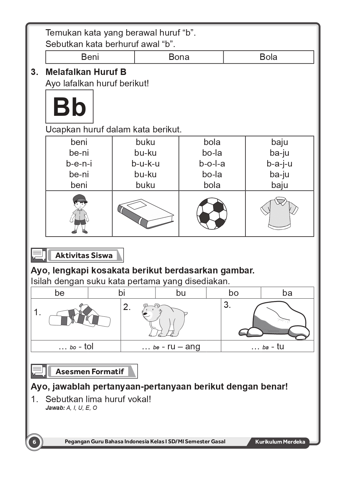 Melafalkan Huruf B dan Melengkapi Kosakata: Panduan Lengkap untuk Siswa Kelas 1 SD