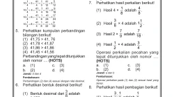 Kunci Jawaban Soal Pecahan, Desimal, dan Perbandingan Matematika Kelas VI SD
