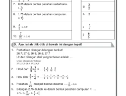 Kunci Jawaban Soal Pecahan dan Desimal Matematika Kelas VI SD