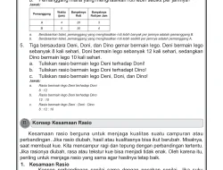 Kunci Jawaban Soal Perbandingan dan Konsep Kesamaan Rasio Matematika Kelas VI SD