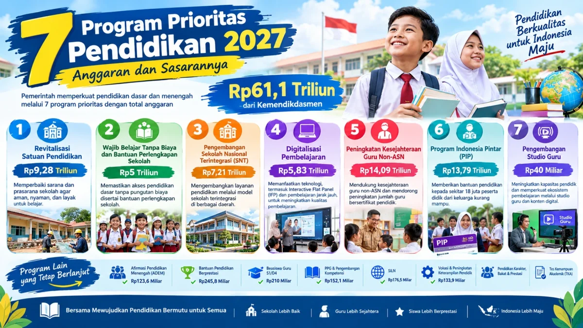 7 Program Prioritas Pendidikan 2027: Anggaran dan Sasarannya